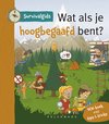 Illustratie met kinderen en een vos in een bos. Titel: 'Survivalgids Wat als je hoogbegaafd bent? Doe-boek met tips & tricks'.