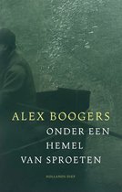 Boek "Onder een hemel van sproeten" van Alex Boogers. Groene omslag met schilderachtige afbeelding van persoon in boot.