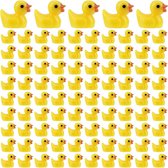 100 Stuks Mini Hars Eenden Figuren, 6 Kleuren Realistische Mini Eenden Hars Beeldjes Tuin Eenden Kleine Eenden Ornamenten Voor Kerstmis Verjaardagsfeestje Minia