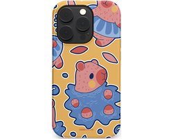 Casetastic hoesje geschikt voor Apple iPhone 14 Pro - MagSafe - Dubbellaagse bescherming - Capibara plons - Fashion Case - Goud Lavendel Perzik Grijs