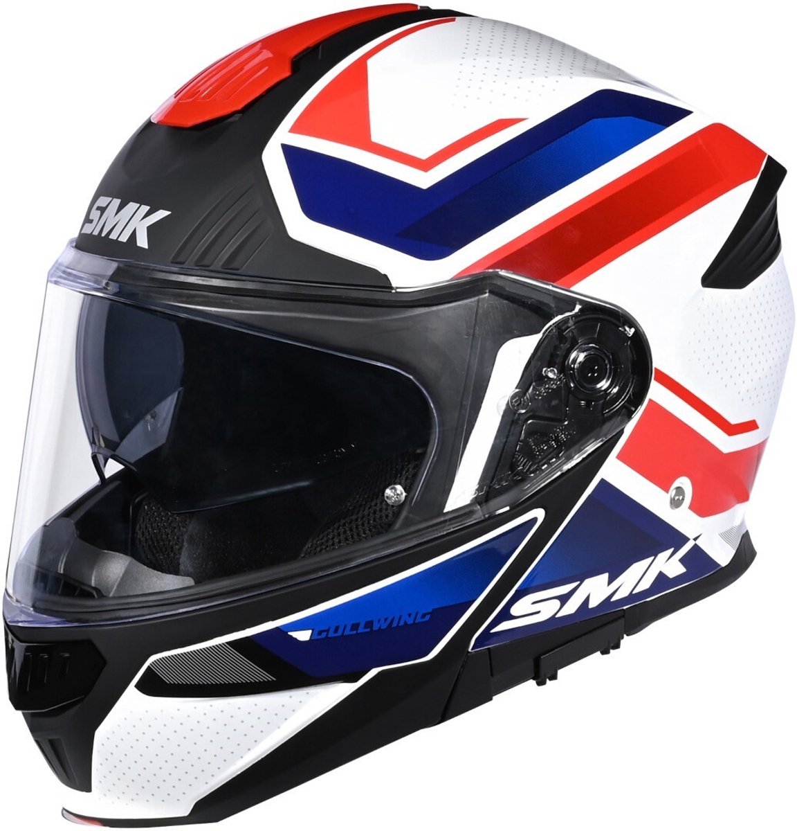 SMK Gullwing Supertour Wit Blauw Systeemhelm - Maat L