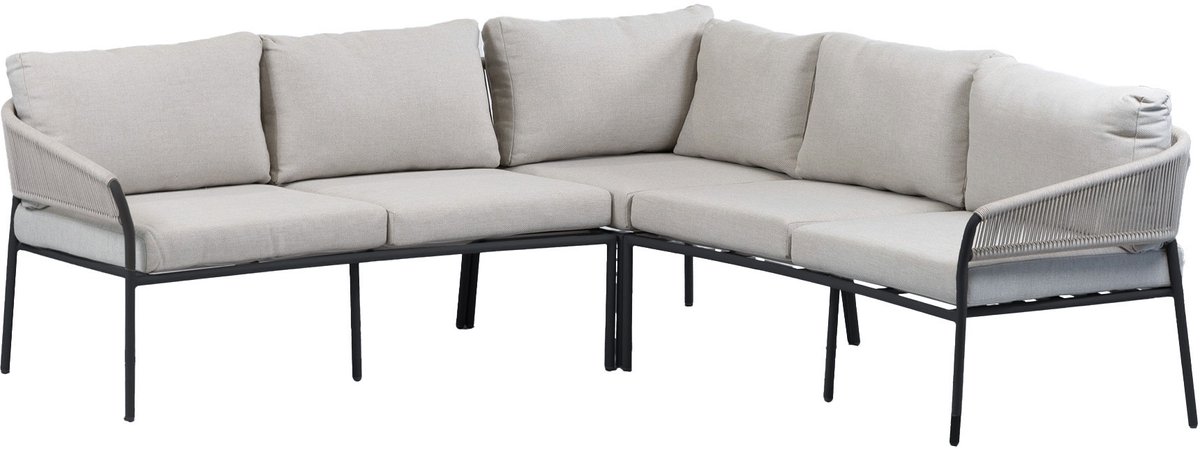 Hoek Loungebank Elvira | Black & Beige