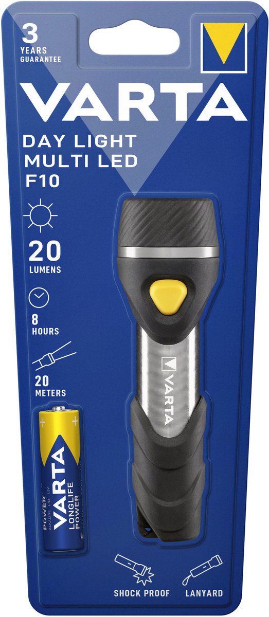 VARTA LED Zaklamp Day Light Multi LED F10 zwart