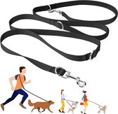 Laisse pour chien mains libres - Corde multifonctionnelle pour chien pour courir et marcher - Laisse réglable et double de 243 cm - Convient aux chiens de petite, moyenne ou grande taille