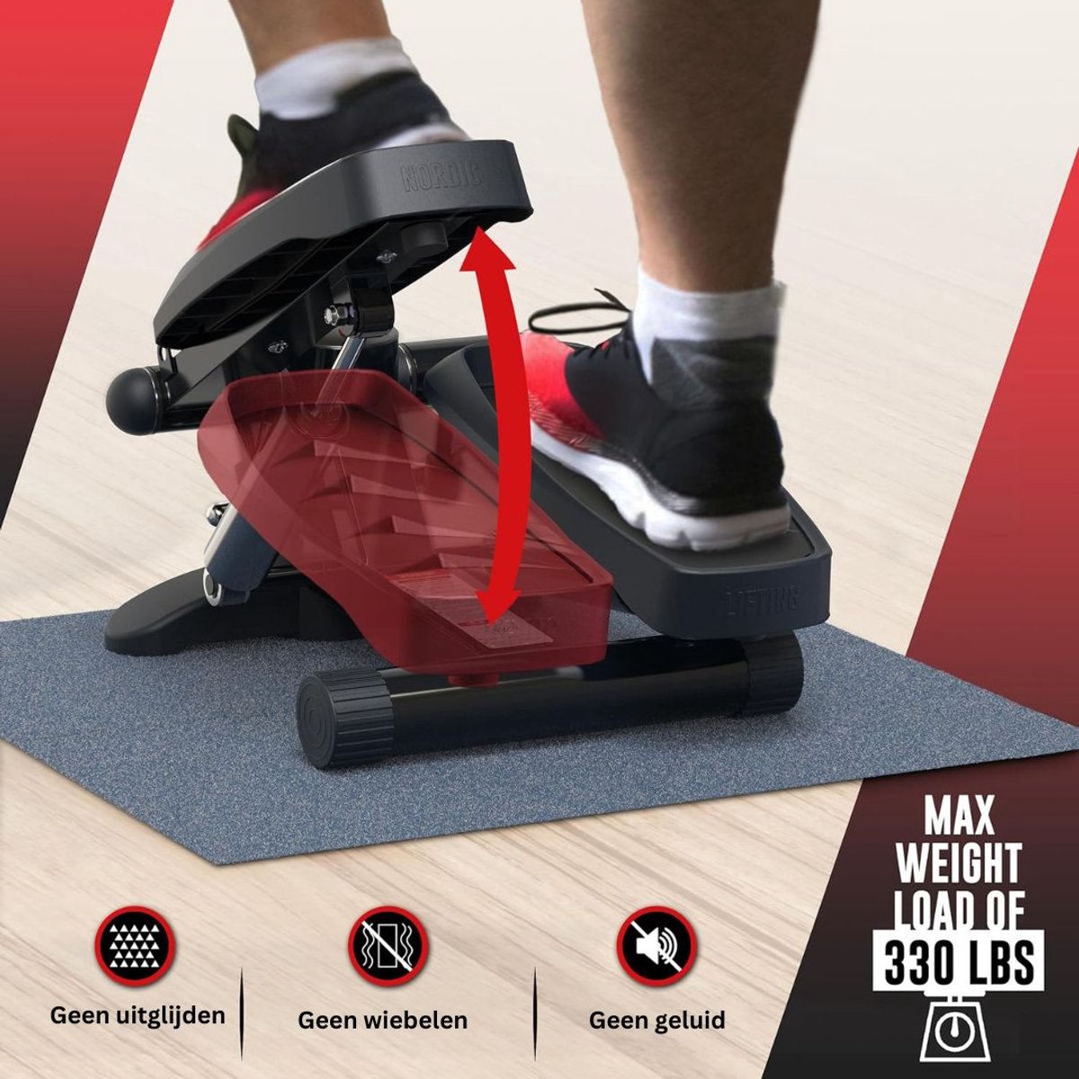 Afbeelding 3 van CRLYN® Stepper Fitness - Hometrainer - Crosstrainer Mini - Zwart