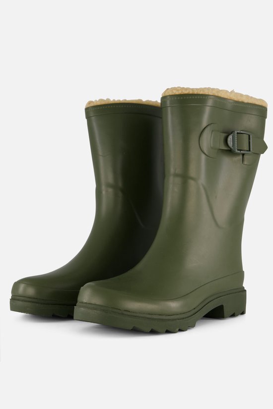 XQ regenlaarzen dames – fake fur – groen – maat 39