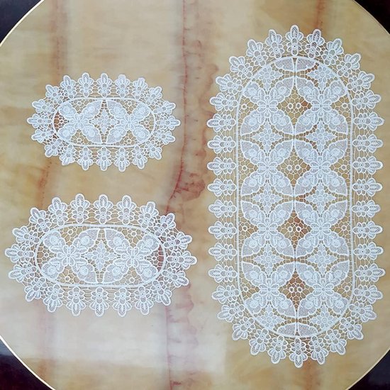 Ronde kanten tafelkleed, kanten deken, stofdicht voor picknick, eettafel, salontafel, boek, bureau, opslag, tafeldecoratie (85 cm