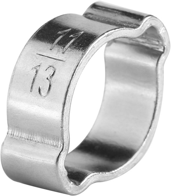 10 stks Slangklemmen, Verzinkt Roestvrij Staal Twee-oor Slangklem 5-23mm voor Fule Benzine Buis, Instelbare Buisklem(11-13Mm