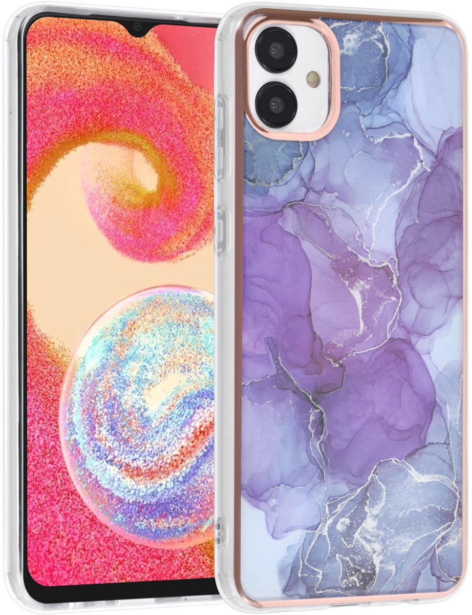 UNIQ Accessory Samsung Galaxy A04e TPU Back Cover hoesje - Marble Purple