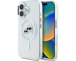 Karl Lagerfeld-iPhone 16-Backcover hoesje-Karl Head-Magsafe-metal-Wit
