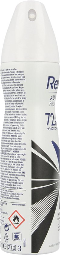 Witte Rexona deodorant bus met blauw en zwarte details.