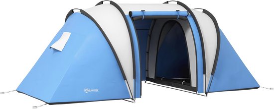Familietent voor 4-5 Personen - Waterdichte Campingtent met 2 Slaapkamers, Eenvoudige Installatie en Optimale Ventilatie