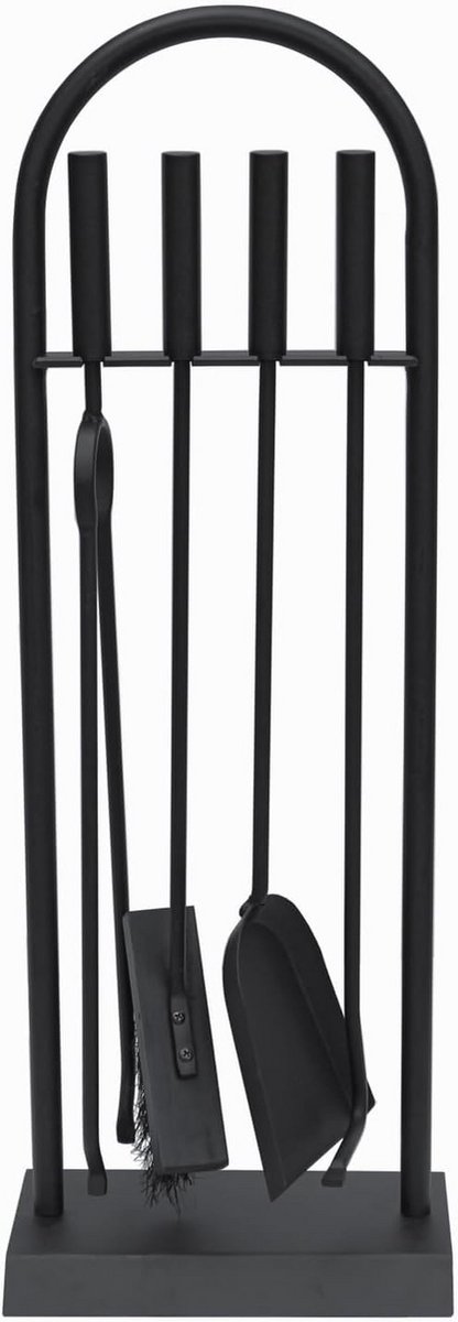 Hedendaagse Fireside Companion Boog Gereedschapsset - Staal Zwart - 23 x 14 x 66 cm - Set van 4 - Moderne Stijl - 11-324 Lambeth