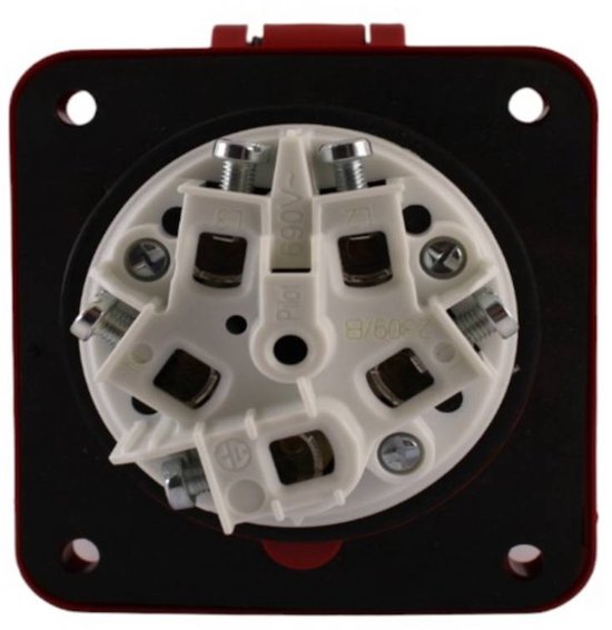CEE opbouw wcd 63A 5p 400V 6h rood IP67 Power Twist PCE 135-6
