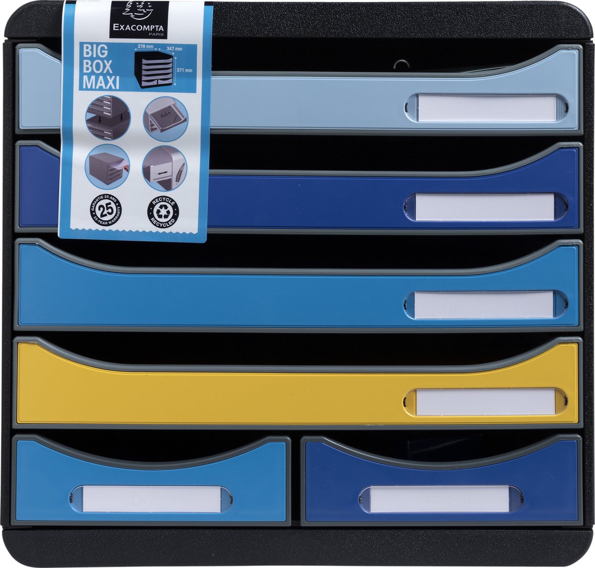 Goedkoopste Exacompta Ladenbox Big Box Maxi 6 laden Bee Blue - Geassorteerd - 3124202D