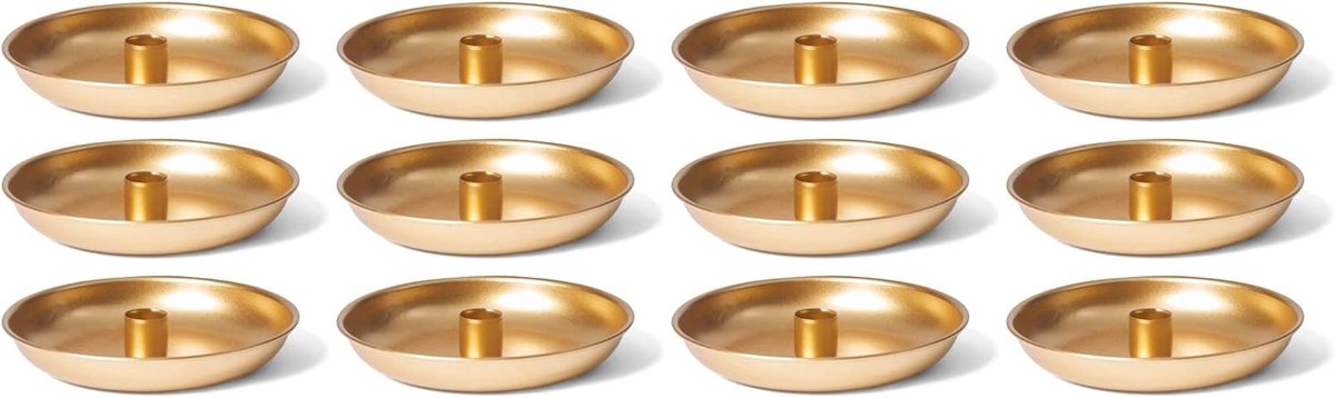 Novaliv 12x kaarsenhouder Adventskrans goud 15cm tafelkaarshouder moderne Scandinavische chique kaarsenhouder vintage kandelaar kersttafeldecoratie kaarsen kaarsdoorn woonkamer