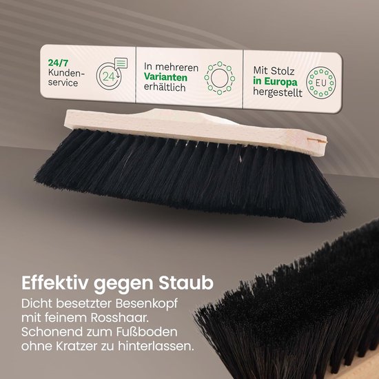 2x paardenhaar bezem handbezem fijn dierenhaar staarthaar (2x bezem) — afbeelding 4