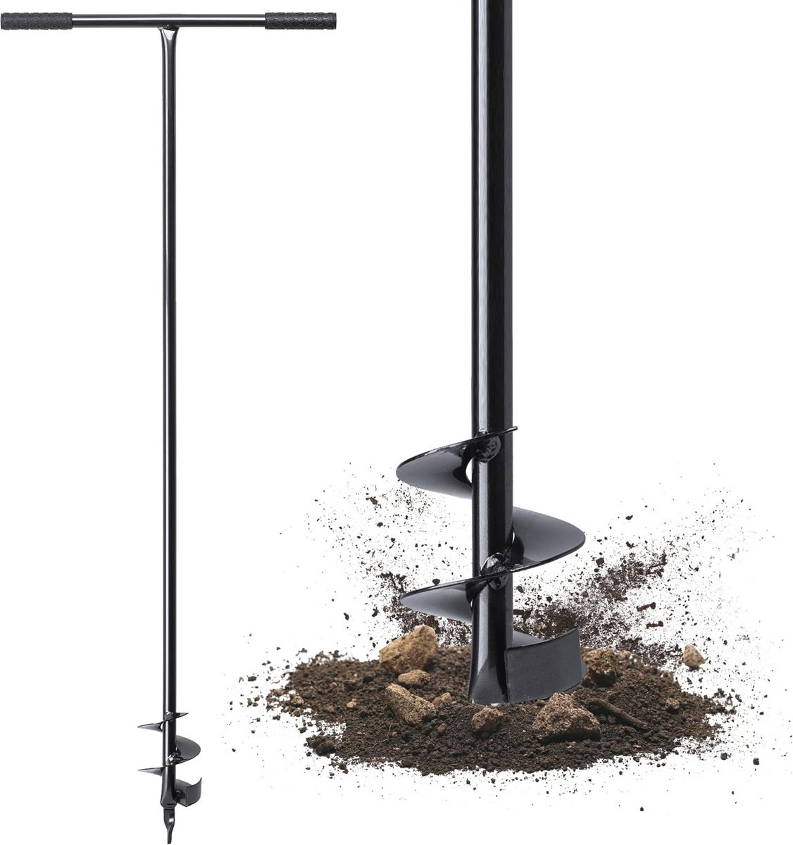 Handboor voor tuin en planten - Metalen grondboor en paalboor, 100 mm