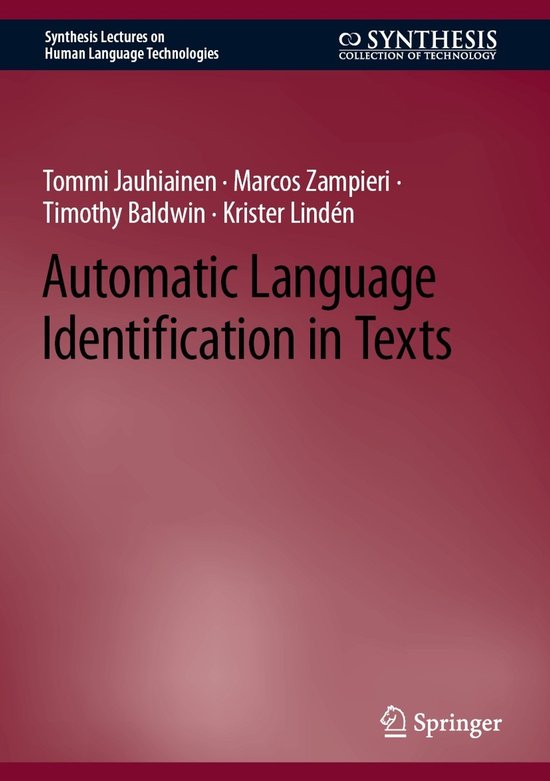 Synthesis Lectures on Human Language Technologies- Automatic ... - cover