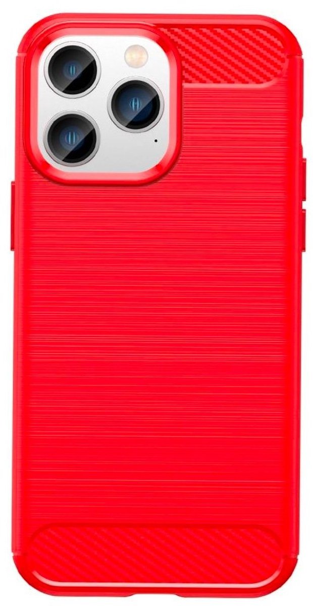 Mobiq Carbon Look Hoesje geschikt voor iPhone 15 Pro - Flexibele TPU Case