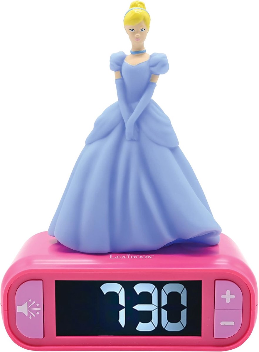 Assepoester Nachtlampje en Wekker met Geluiden en Melodieën - Roze
