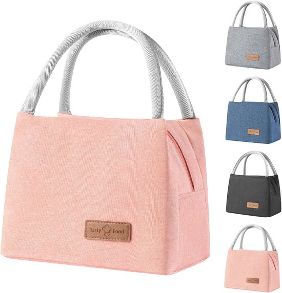 Sac à déjeuner Portable en aluminium épais, résistant à l'eau, organisateur anti-fuite thermique (rose)