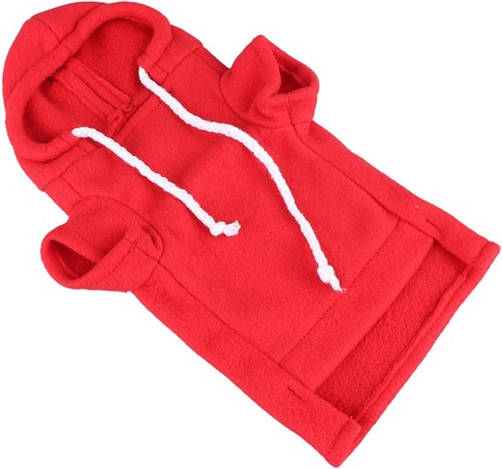 Hoodie met trekkoord voor fretten - Warme, huidvriendelijke en dikke kleding voor kleine dieren voor feestjes (Rood) van Merkloos	 — afbeelding 5