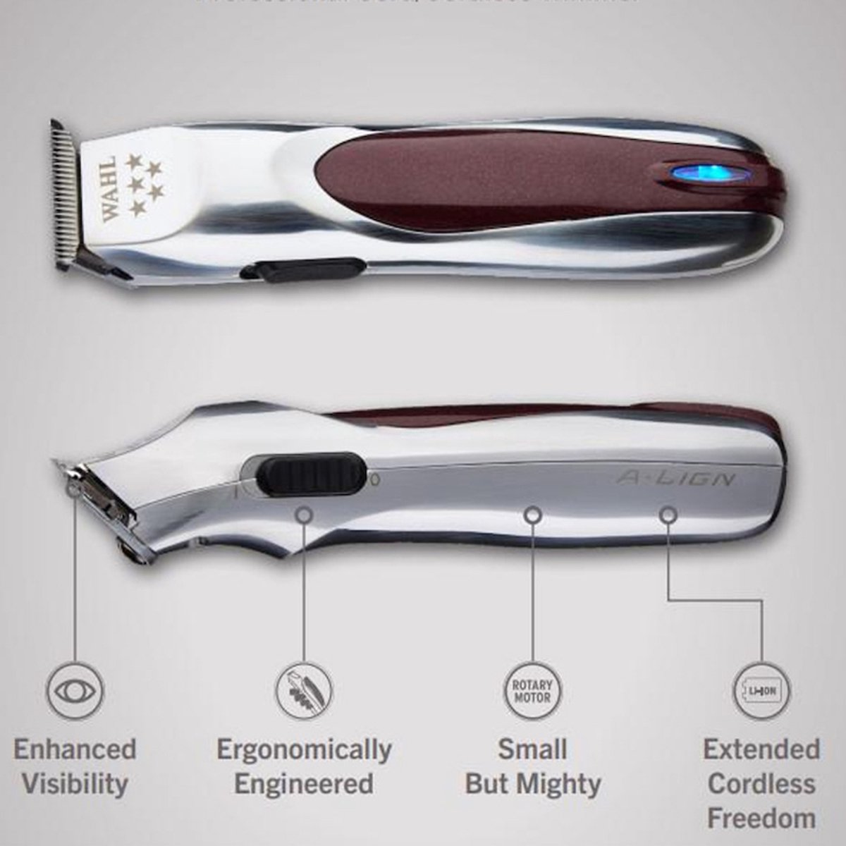 Wahl A-Lign Trimmer – Draadloos, 100 min batterij, zilver thumbnail 3