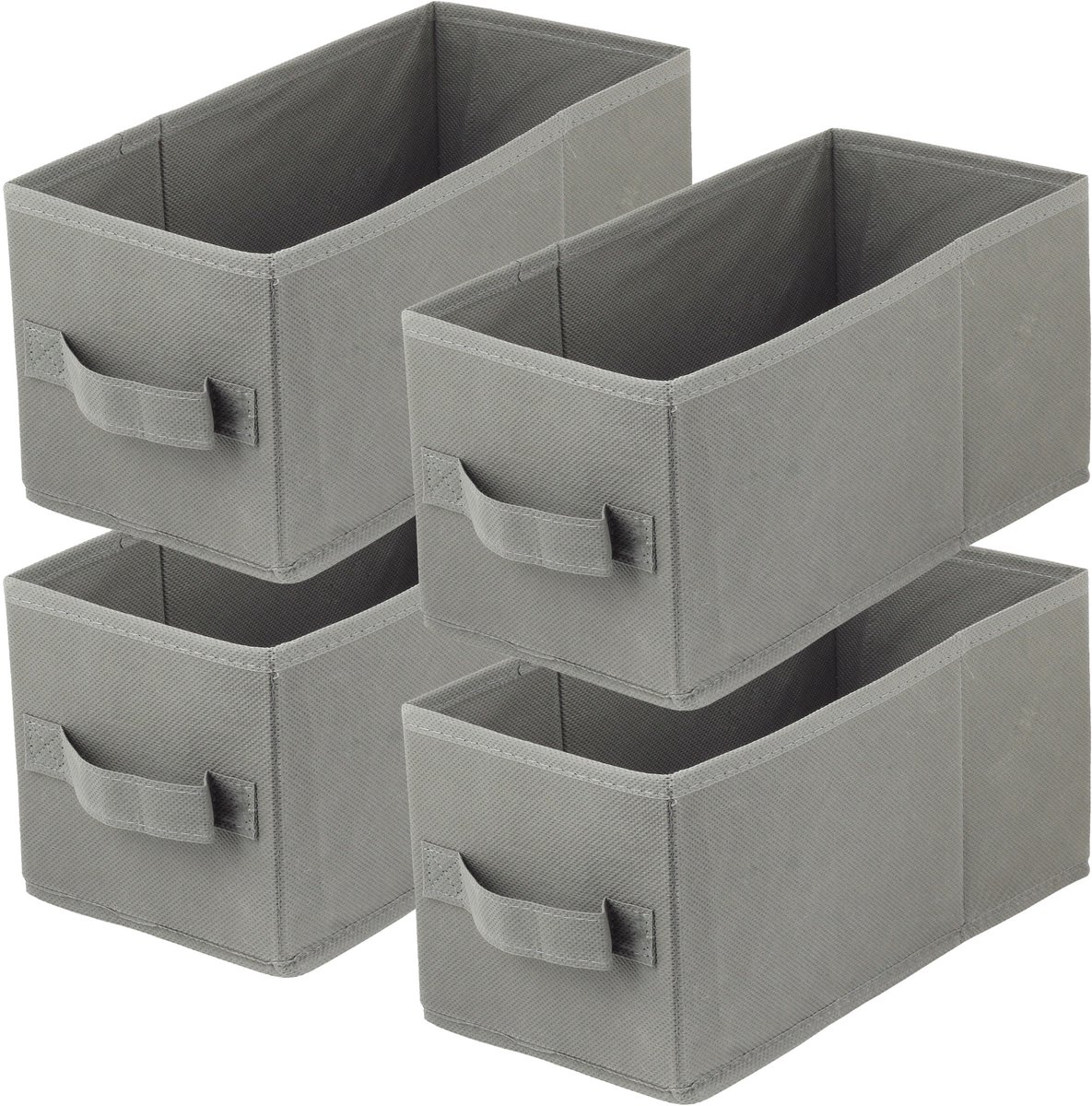 LAVITA® Opbergmand Textiel - 15x31x15 Donkergrijs 4 Stuks - Opbergbox Kast Organizer Opbergdoos - Kastlade Verdeler Voor Kleding Ondergoed Badkamer Kledingkast - Vouwdoos Stoffen Doos Opbergdozen