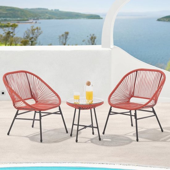SVITA TULUM balkonmeubels 3-delig Tuinmeubelset Balkonstoelen met tafel