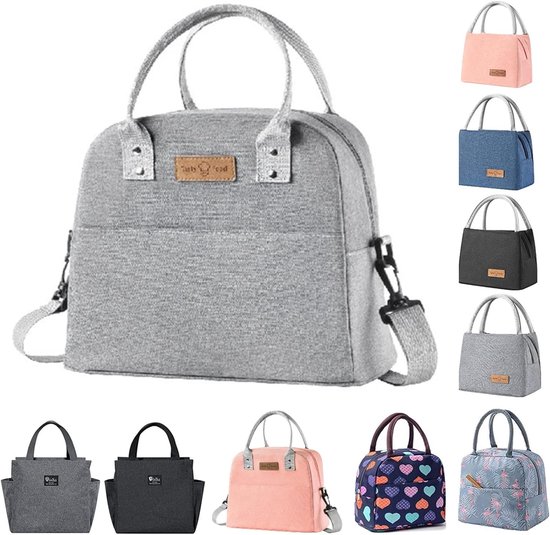 PORRASSO Lunchtas Geïsoleerde Koeltas Crossbody Lunchbox Tas Opbergtas Waterdicht Lekvrij Koel Thermische Lunch Tote voor Werk Camping Outdoor BBQ Party Paars