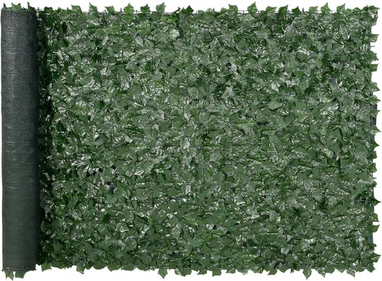 Une haie d'intimité en lierre vert enroulée sur le côté gauche.