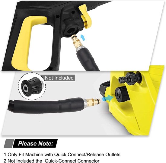 20M Hogedrukreiniger Vervangende Slang voor Karcher K2 K3 K4 K5 K6 K7 Serie Uitbreiding Slang Afvoer Reiniging Kit Fitting Quick Connector Blauw 180 Bar