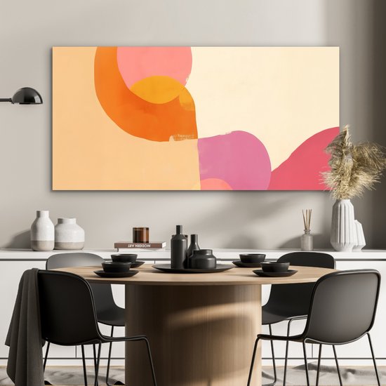 Aluminium schilderij 120x60 cm - Wanddecoratie metaal - Vormen - Abstract - Kleurrijk - Metalen muurdecoratie woonkamer - Decoratie industrieel - Foto op dibond - Industriële accessoires slaapkamer