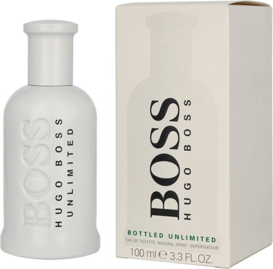 Witte Hugo Boss Bottled Unlimited flacon en doos.
