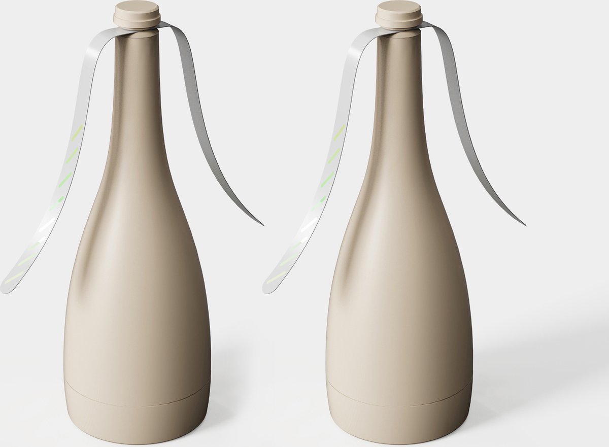 Vliegenverjager SET van 2 stuks- FLY FAN- oplaadbaar met USB kabel, met ingebouwde Li-Ion batterijen CREME BEIGE/ Werkt 10 u met 1 oplaadbeurt!