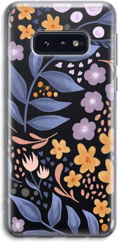 Case Company® - Hoesje geschikt voor Samsung Galaxy S10e hoesje - Flowers with blue leaves - Soft Cover Telefoonhoesje - Bescherming aan alle Kanten en Schermrand