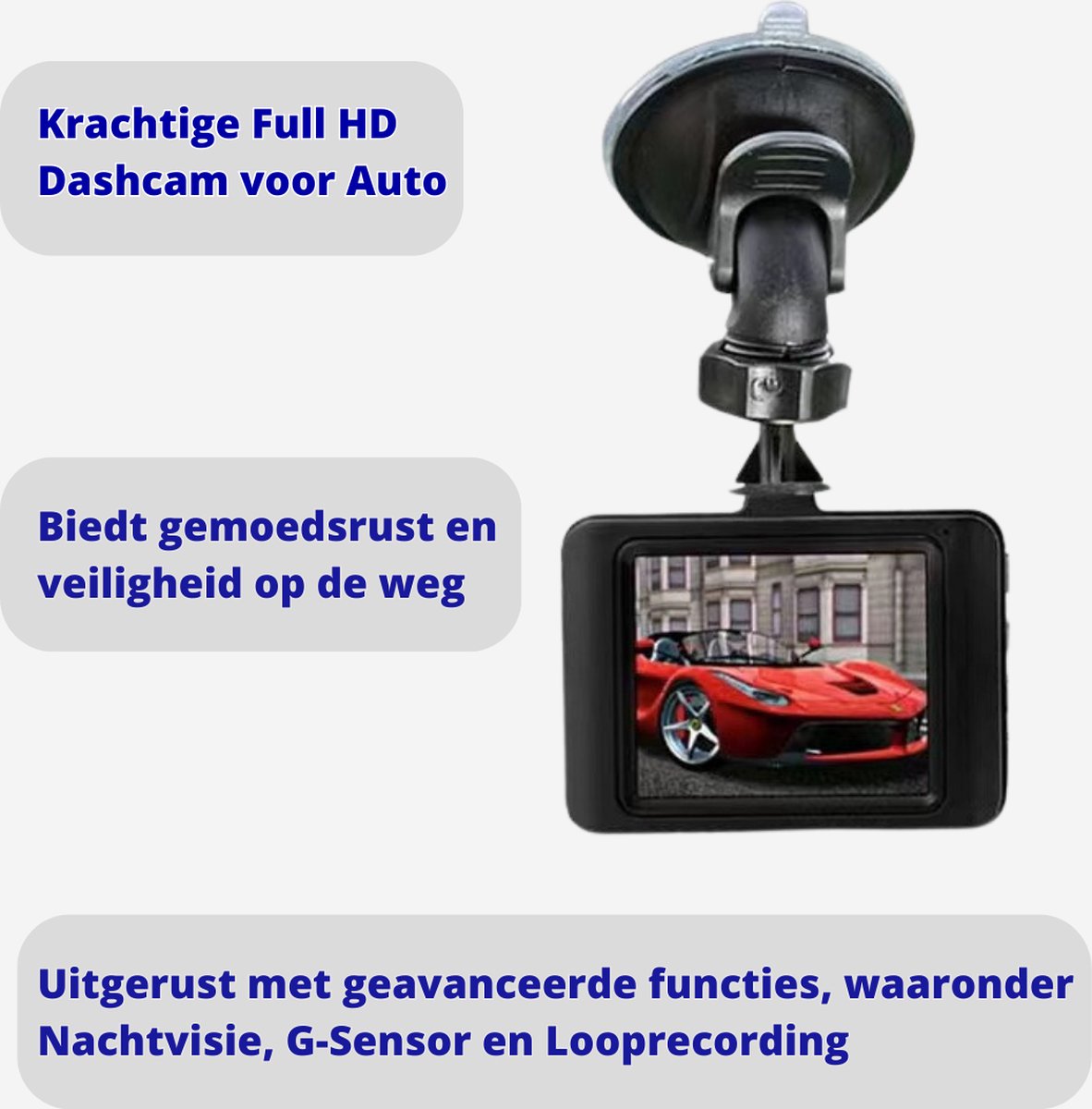 Full HD Dashcam voor auto - Dashcam voor auto voor en achter - Dual Dashcam - Nachtvisie, G-Sensor, Looprecording – foto 6