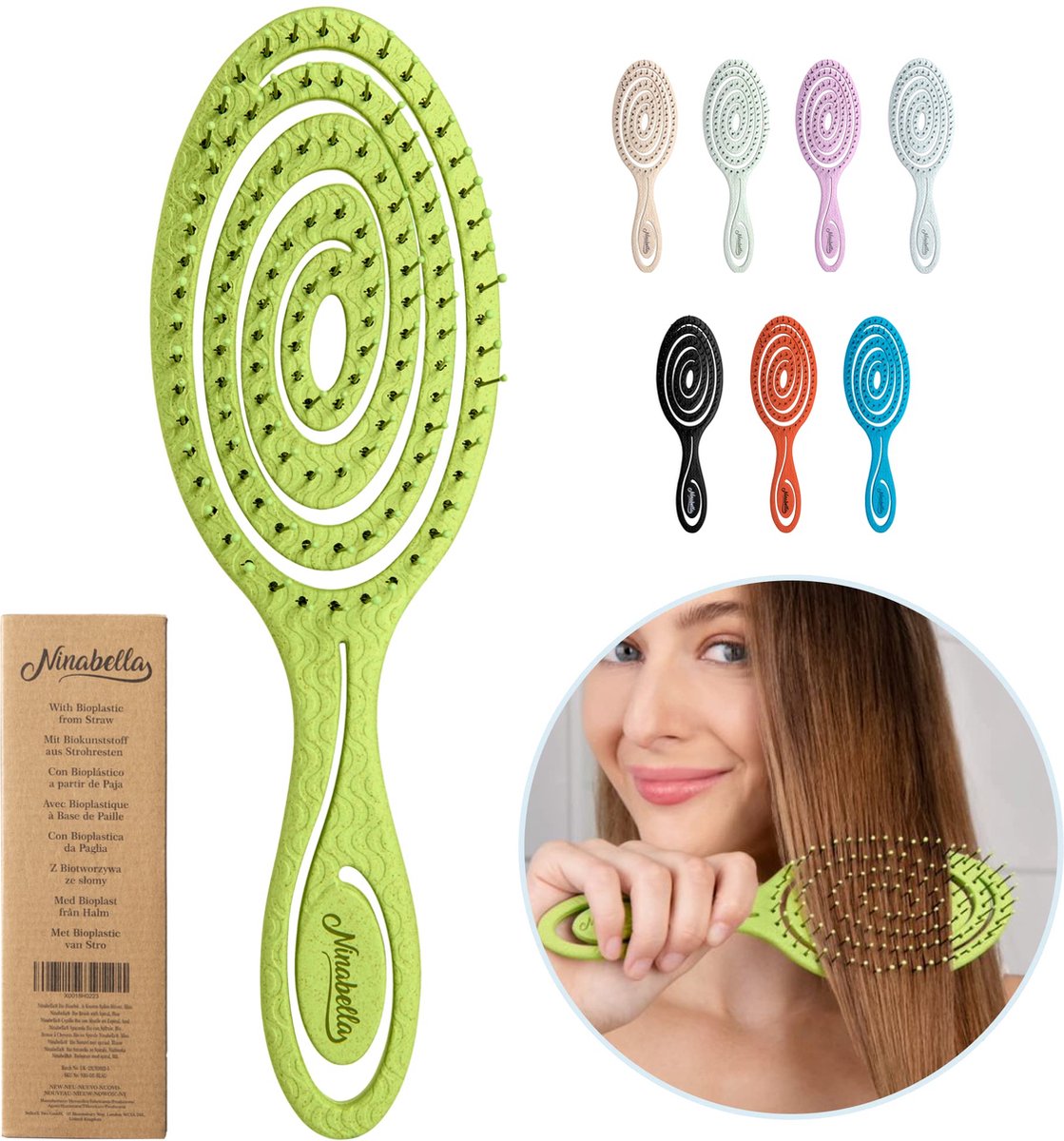 Ninabella Brosse Cheveux Demelante pour Femme, Homme & Enfant - Ne