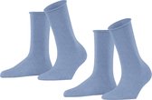 Esprit Basic Pure 2-Pack duurzaam organisch katoen multipack sokken dames blauw - Maat 39-42