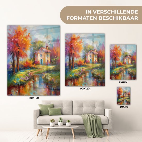 MuchoWow® Peinture sur verre 30x40 cm - Peinture sur verre acrylique - Paysage - Coloré - Peinture à l'huile - Art - Photo sur verre - Peintures