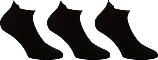 Sokken sneaker met lipje 3 paar - Zwart - Sokken Heren Sokken Dames - Maat 35/38