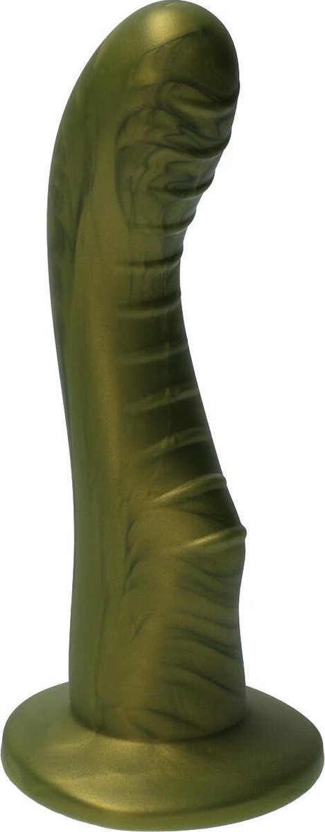 Goedkoopste Ylva & Dite - Kajsa - Siliconen G-spot / Prostaat dildo - Made in Holland - Olijfgeel Metallic