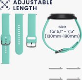 kwmobile horlogeband geschikt voor Garmin Venu Sq Music / Sq - Maat S - 2x siliconen armband voor fitnesstracker in donkerblauw / mintgroen