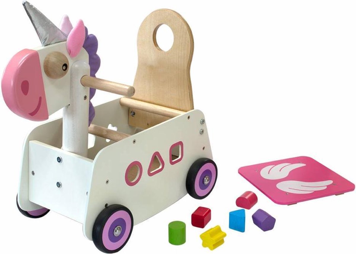 I'm Toy Houten Loop duwwagen eenhoorn