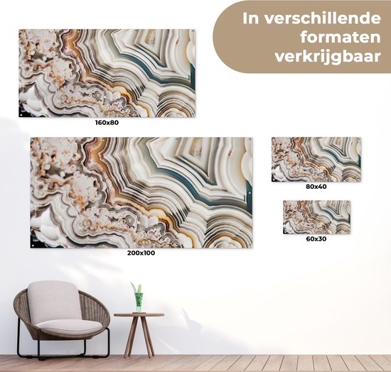 Affiche de clôture Pierre précieuse - Marbre - Nature - Abstrait - 200x100 cm - Toile de jardin