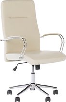 Beliani OSCAR - Chaise de bureau - beige - cuir artificiel