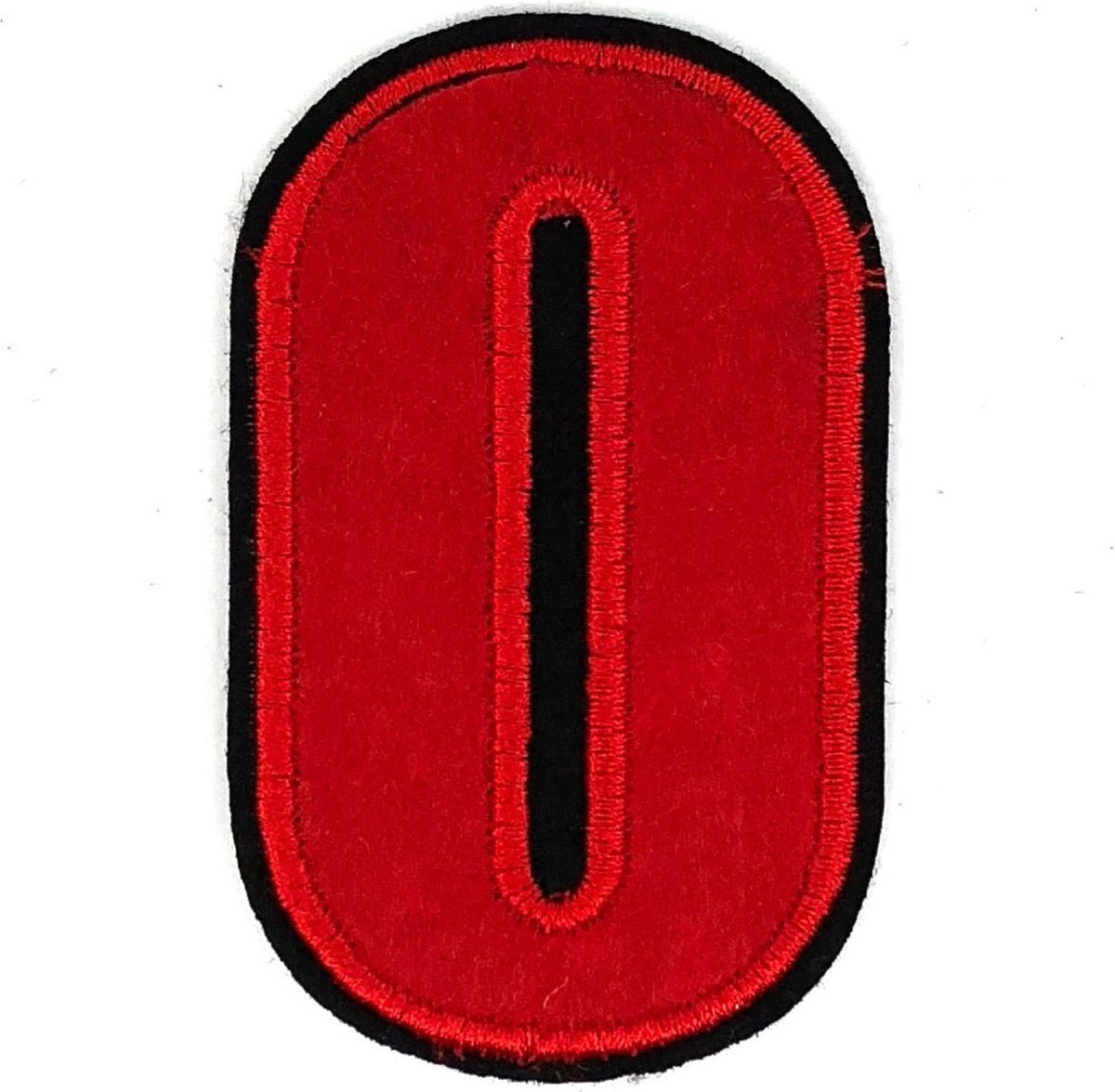 Getal zes 6 cijfers cijfers rood patch om op te strijken strijkplaatje opstrijkapplicatie applicatie patch grootte 2,5 x 5,0 cm