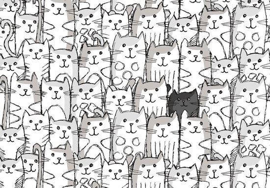Papier Papier peint photo Intissé - Chats - Art - 312 x 219 cm