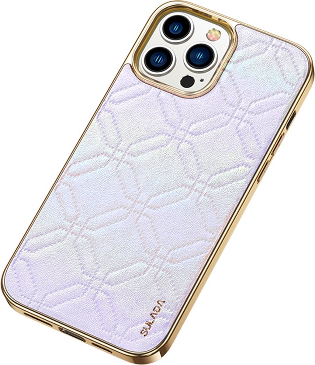 Sulada SoftTouch telefoonhoesje voor de iPhone 14 Pro Helder Zilver